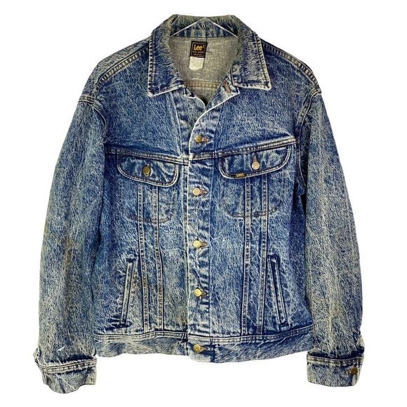 Vintage 80’s Lee PATD-153438 Acid Wash Denim Jacket - Picture 1 of 6